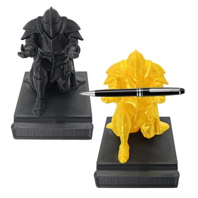 3D Printed Knight Pen Holder Multi-function Kneeling Knight Pencil Stand Home Office Desktop Decoration
