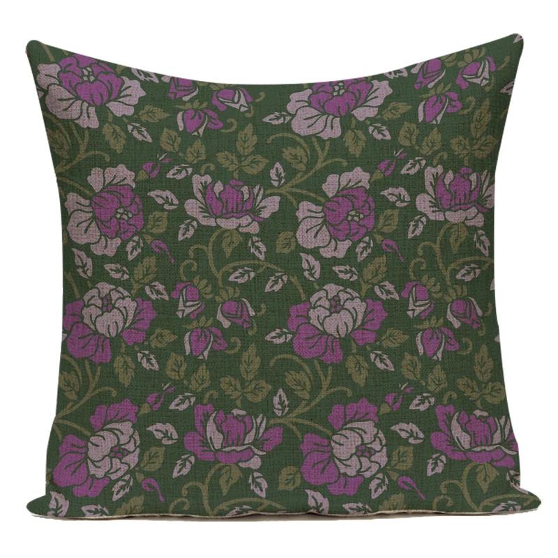 Vintage Style Flower Floral Polyester Decorative Pillow Cover Sofa Cushion Cover for Living Room Capa De Almofadas Pillowcase