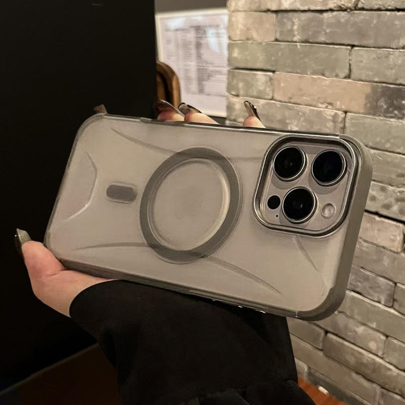 Matte Transparent Fashion Technology  Case For iPhone 16 Plus 15 14 13 12 Pro Max 11 Magnetic For Magsafe Wireless Charge Cover
