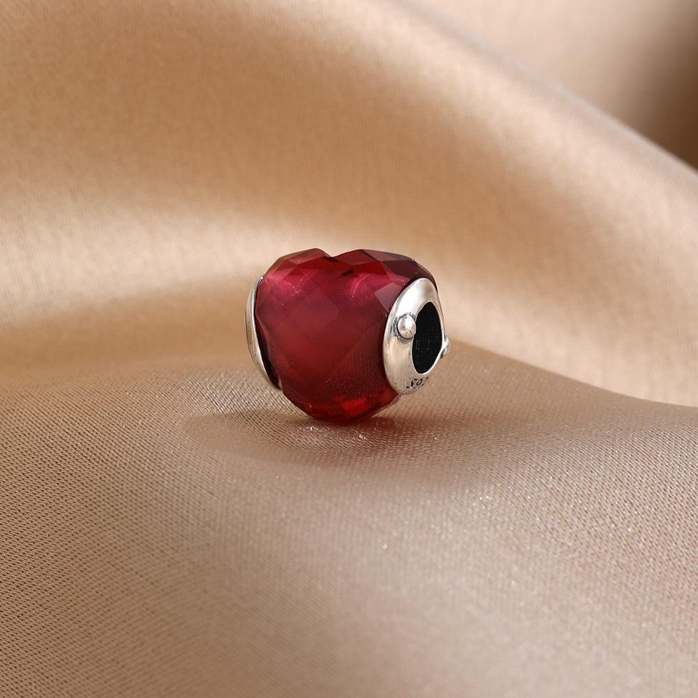 Valentine's Day Red Series Pure Copper Metal Pendant Bead Component Charm Bead Component Apple Love Pendant Bead Component, Compatible With Authentic