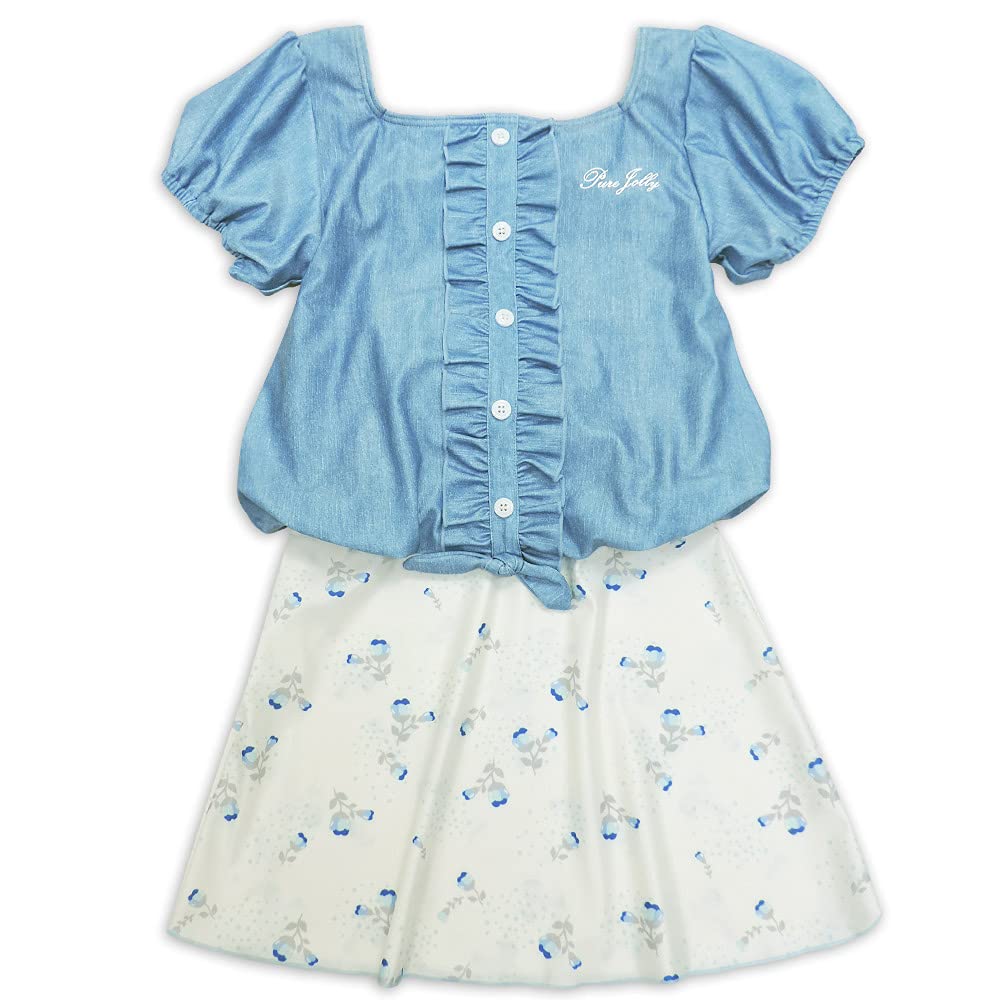

that can be worn like dungaree 110cm [Ashbury] Kids one-piece swimsuit/swimwear clothing, pattern, (865002)