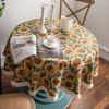 Amerikanische Tischdecke Jacquard Sonnenblume Tischdecke Runde Tischdecke Geeignet für Feiertagsküchen, Wohnzimmer, Familientreffen