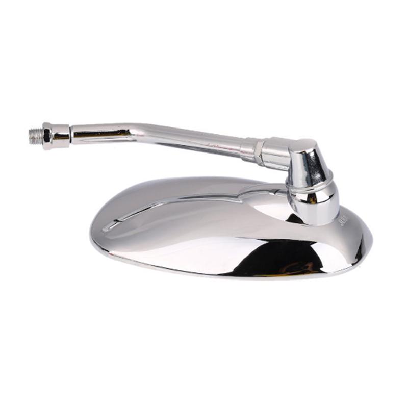 2Pcs Motorrad Oval Chrom Rückansicht Glas Spiegel Für Ducati Ktm Kawasaki