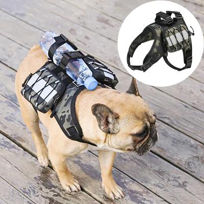 Tactical Dog Harness Backpack Nylon Pet Training Vest With Self Carry Backpack Dog Harness For Small Medium Big Dogs