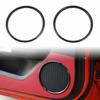 Carbon Fiber Interior Door Speaker Ring Trim Cover Bezels for Ford Mustang 2015+