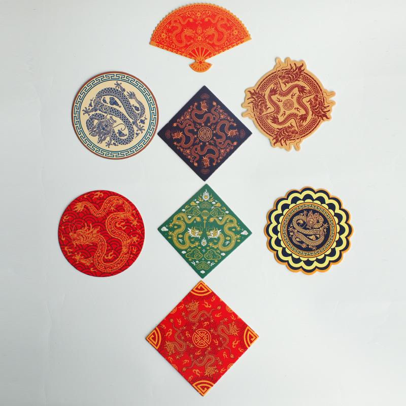 2026 Guochao Ancient Style Fan-Shaped New Year Blessing Card - Creative Hanging Gift