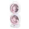 Dual Layer Desk Fan Air Circulator Cooling Tower Fan for Family Office Outdoor Camping 5 Speed Settings Pinkish