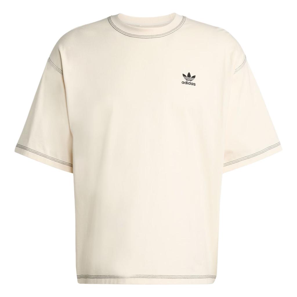 Adidas Originals Essentials Comfortable Round Neck Casual Short Sleeve T-Shirt Men Tops Light-Beige JW0970