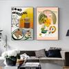 Food Kitchen Poster Wall Art Canvas Print Bread Drink Fruit Dessert Painting Decorative Picture Modern Dining Room Decoration