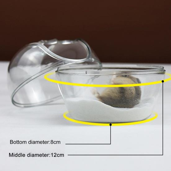 Hamster Bathtub Transparent Sand Bath Box Splash Proof Hamster Bathroom Small Animal Toilet