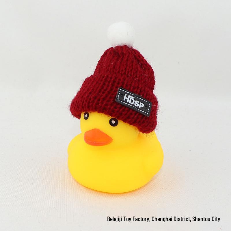 Big Yellow Duck Bath Toy Set - Squeaky Sound, Hat Accessories, Large & Medium Sizes Hat only, no duck