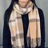 Thickened Plaid Scarf Double-Sided Unisex Scarf Shawl Imitation Cashmere Scarf  Outdoor Wear