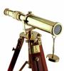 Brass Telescope With Wooden Tripod Stand Maritime Nautical Vintage Desk Décor