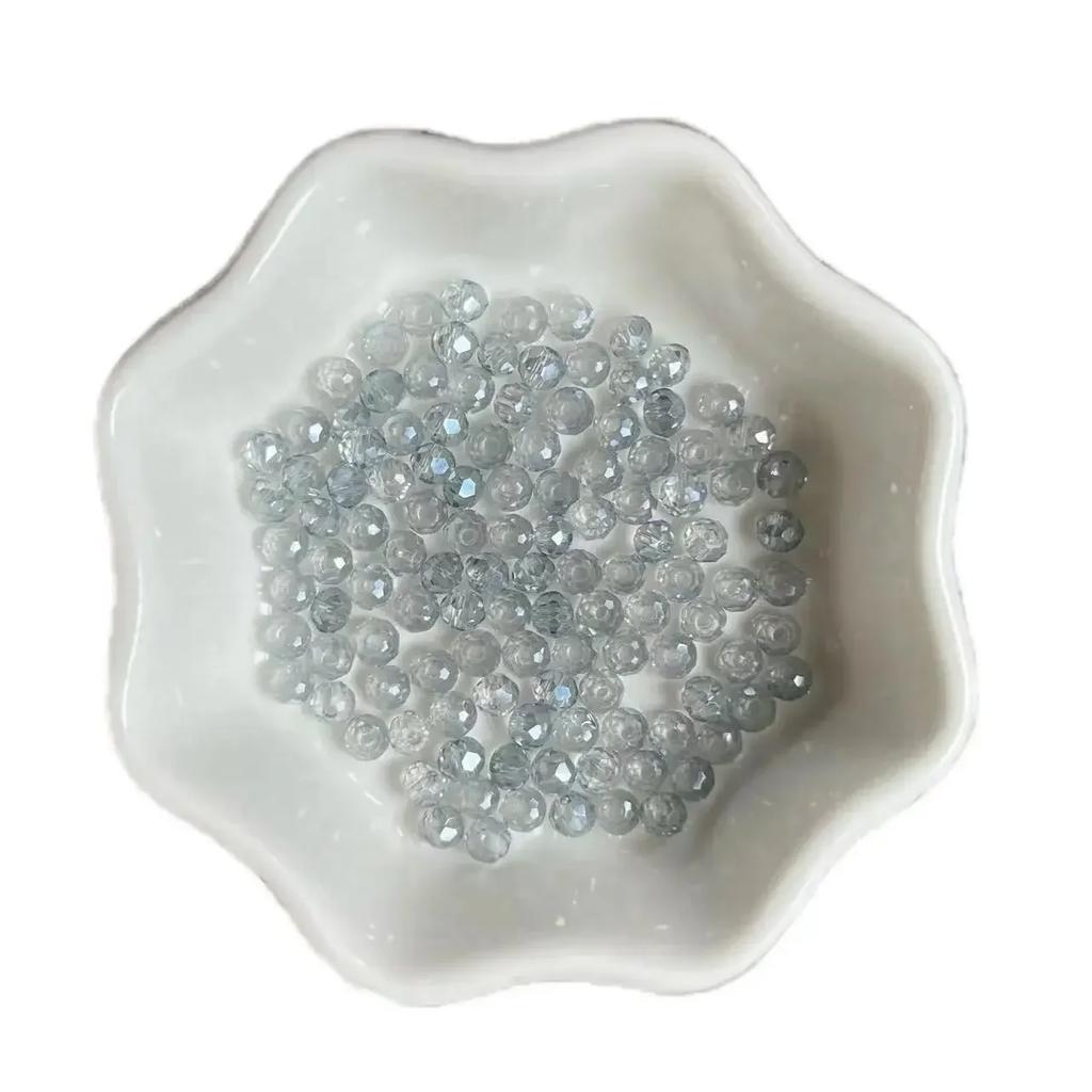 100pcs Czech Rondelle Crystal Beads AB Color Faceted Glass Beads Loose Spacer Beads for Jewelry Making DIY Necklace Accessories