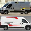 4PCS Car Long Side Stickers Graphics Camper Van Auto Racing Decals For Fiat Ducato Vinyl Film Accessories DIY Decoration