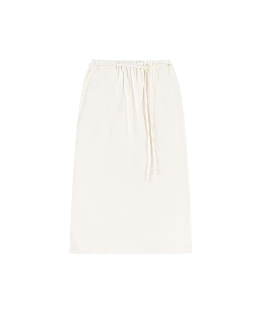 Banwonateullie P3293 Fluffy Midi Skirt_White