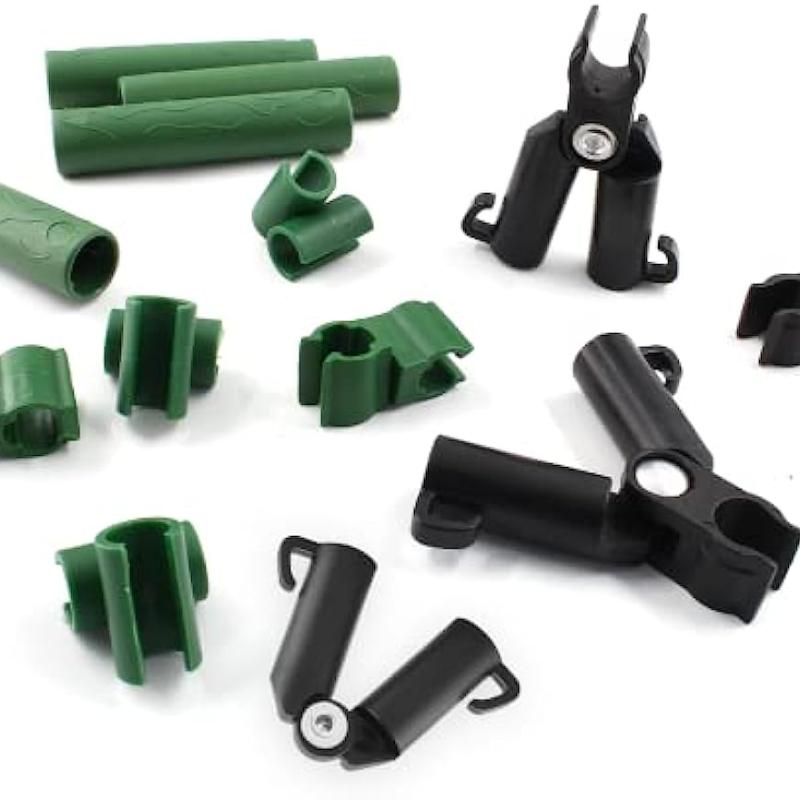 35 Stück Verstellbare Pflanzenrankgitter-Verbindungsclips - Langlebige grüne Kunststoff-A-Typ-Gelenkschnallen für 11mm Stützstäbe, Ideal für