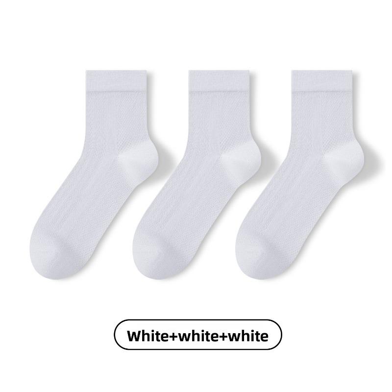 3 Paar Herren Business Casual Sommer Leichte Netz-Kniestrümpfe Atmungsaktiv Schweißableitend Nahtlos
