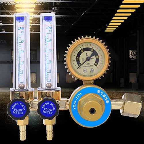 Argon Pressure Regulator, Argon CO2 Regulator, Pressure Reducer, 0.25MPa, Double-Pipe, Dual Flow Meter, Gas Flow Meter, Argon Gas Regulator, Gas Flow