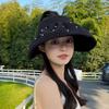 Pearl Empty Top Hat Tied Ponytail Windproof Hat Versatile Cycling Hat  Summer