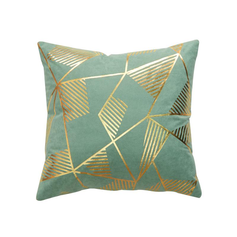 Home Pillowcase, Lamb Velvet Geometric Bronzing Pillowcase, Multi-color Optional Cushion Cover