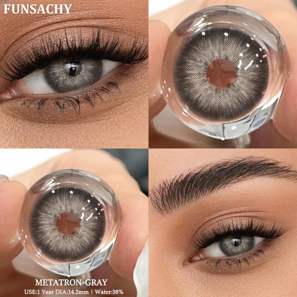 Funsachy 1 Paar natürliche farbige Kontaktlinsen für Augen, kosmetische farbige Linsen, braune Kontaktlinsen, Jahres-Beauty-Farblinsen-Augen