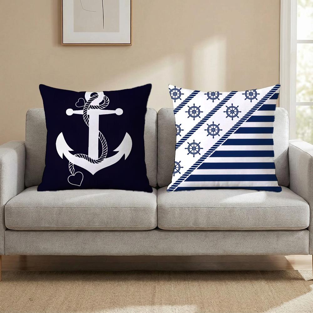 O-ocean Sailor Cushion Cover Multi-Scene Pillow Cover for Home & Car - Reversible, Soft & Durable for Daily Use