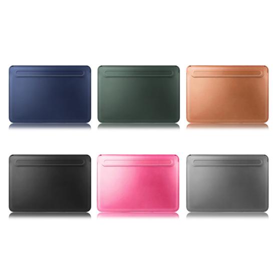 16 Zoll Laptop Hülle Slim Magnetverschluss Einfarbig Multifunktional Universal Mauspad Kunstleder Wasserdicht Notebook Tasche für MacBook