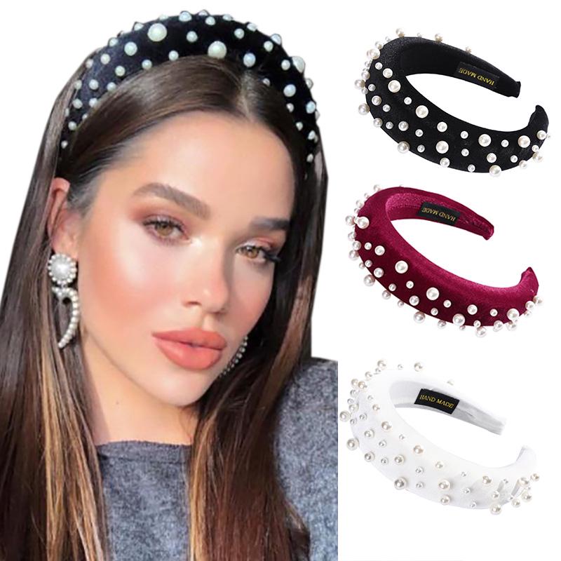 Buy Fashion Pearls Hairband Headband for Women Elegant Hair Band Padded