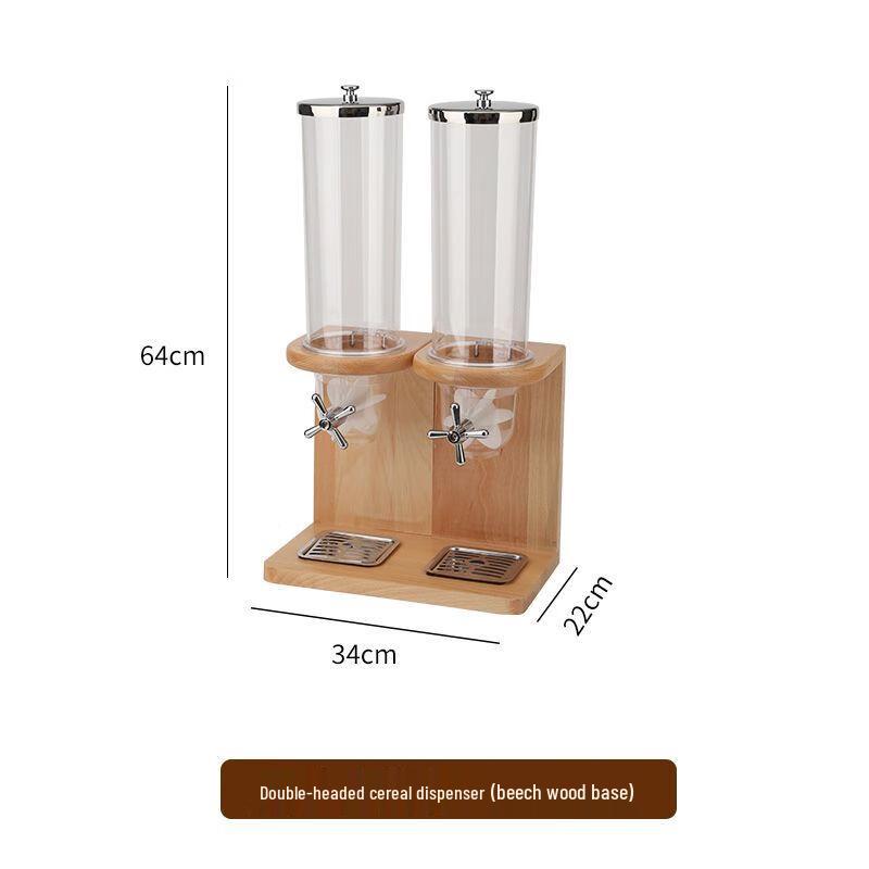 Cereal and Grain Dispenser with Wooden Base