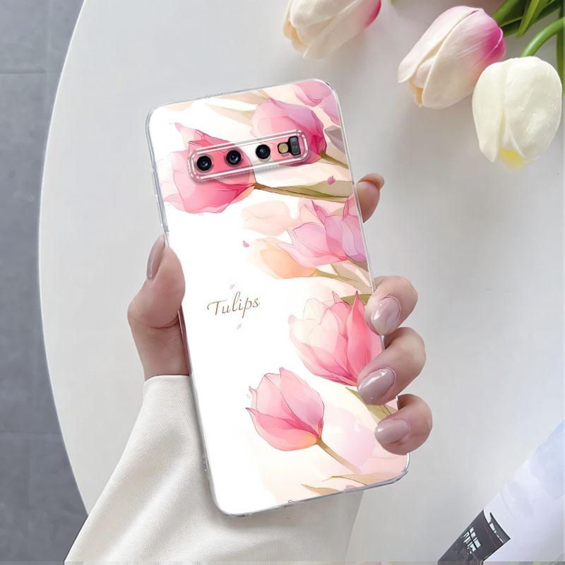 For Samsung S10 Plus S10 5G Case Luxury Phone Case For Samsung GalaxyS10 S10E Marble Flower Clear Soft Silicone Protective Cover