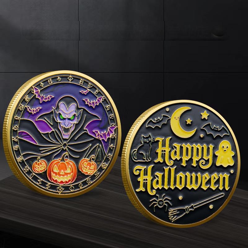 

Commemorative Gold Plated Halloween Coin; Pumpkin Ghost Mask Edition; Exclusive Collectible; Ideal Festival Present.