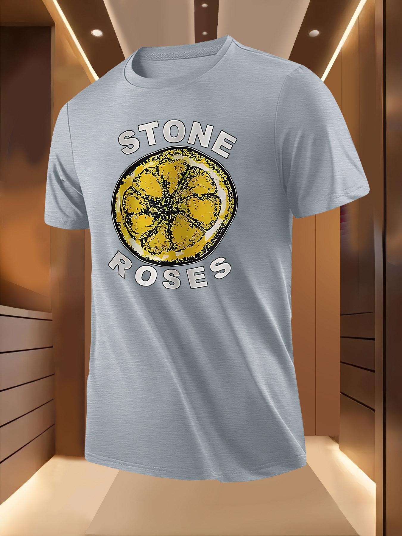 Stone Roses Logo Graphic Tshirt - Breathable Lightweight ... XL