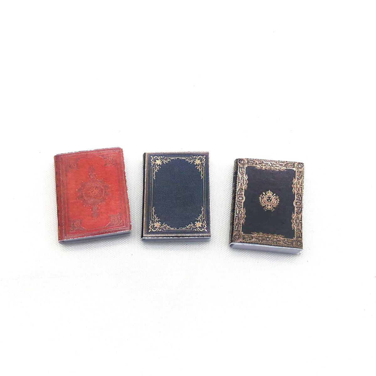

Pretend Play Classical Retro Vintage Miniature Notebook Mini Books Dollhouse Decoration A