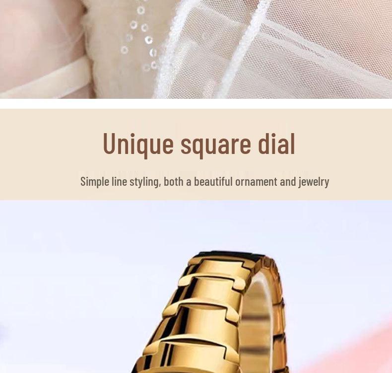 Women's Luxury Square Quartz Watch - Authentic Waterproof Design