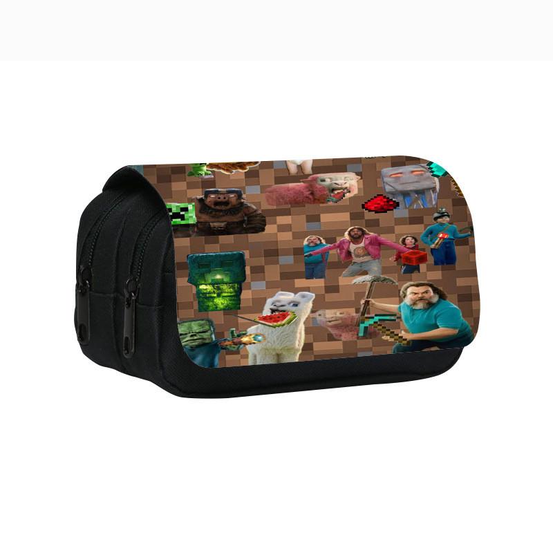 Minecraft Film Steve Henry Bedruckte Doppellagige Schüler-Schreibwarentasche Für Schüler Und Bürogebrauch