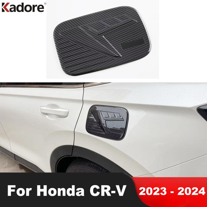 Gas Fuel Tank Cover Trim For Honda CRV CR-V  2024 Carbon Fiber Car Oil Gasonline Cap Frame Covers Overlay Accessories