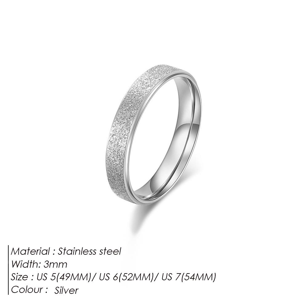 eManco High Quality Simple Scrub Stainless Steel Women 's Rings 2/3/5MM Width Gold Color For Girl Jewelry