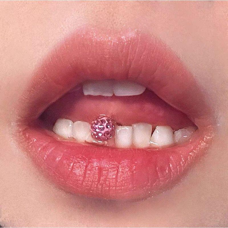 F136 Titanium Alloy Tongue Pin Drinkable Flash Coated Titanium Steel Anti-Allergic External Thread Niche Style Fashion Tongue Nail
