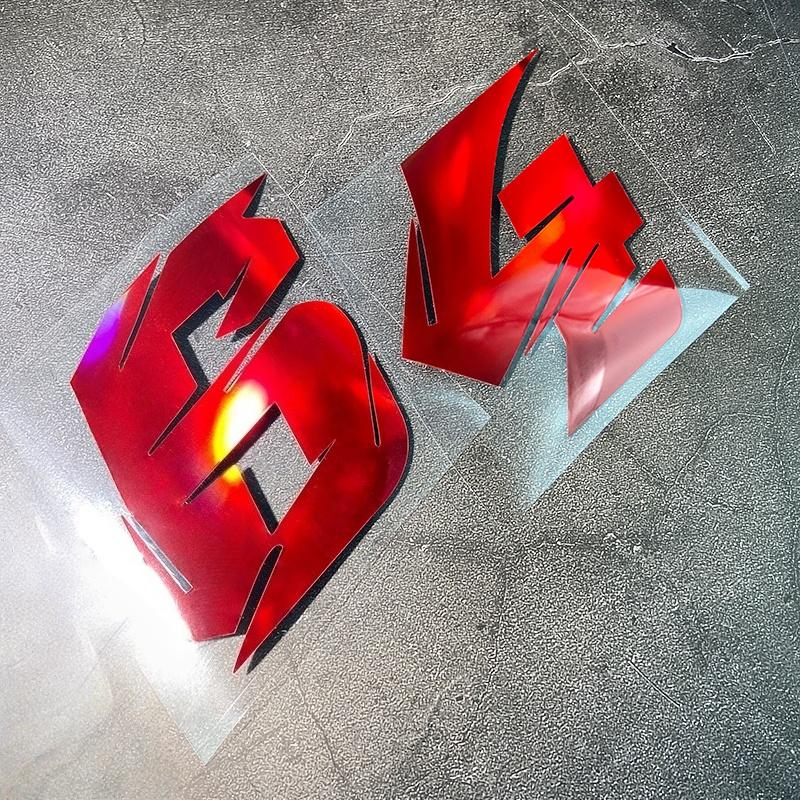 1 Stück 0 bis 9 Rote Laser-Zahl Motorradaufkleber Wasserdicht für DIY Motorrad Kraftstofftank Frontverkleidung Helm Kotflügel Vinylaufkleber