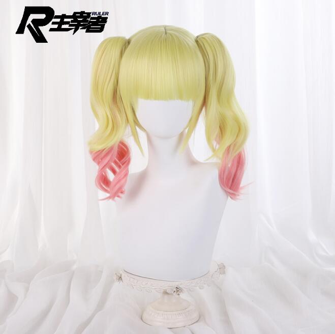 

Парик 38 см Mieruko-chan Niguredou Yurya, парик для косплея, длинный желтый, розовый, разноцветный парик, женские парики, синтетические волосы, термостойкие 38cm хаки