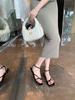 Grape mom studiolee fairy simple square head cross word with flat toe sandals women's summer