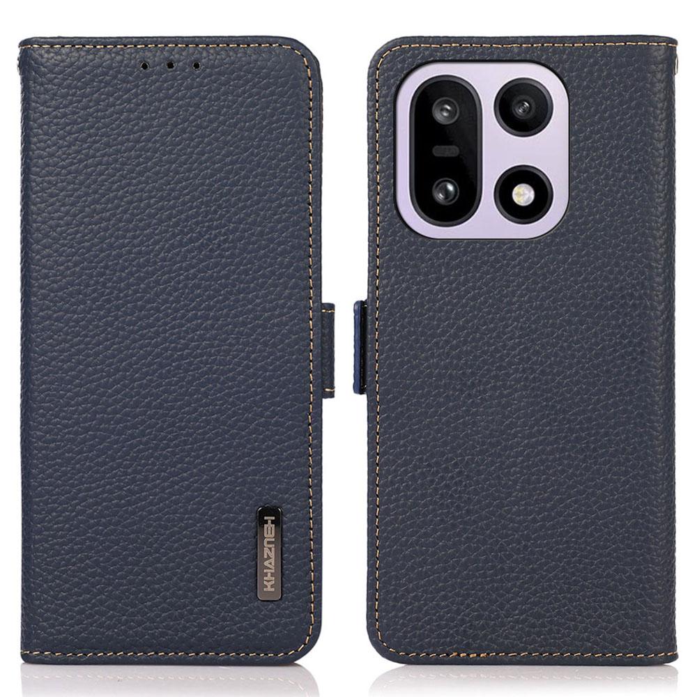 KHAZNEH Etui do telefonu OnePlus 15 5G Prawdziwa skóra bydlęca Pokrowiec Blokowanie RFID