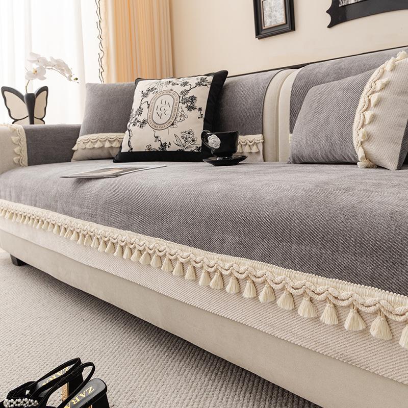 Chenier Sofa Cover Is Universal In All Seasons, Straight Row Cross-Border Non-Slip Seat Cushion, Simple Anti-Cat Scratch Cover Sofa Cushion