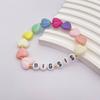 2Pcs Colorful Bead Sister Handchain Set Lettered Bangles Handcrafted Heart Bracelets for Siblings Friendship Bangle