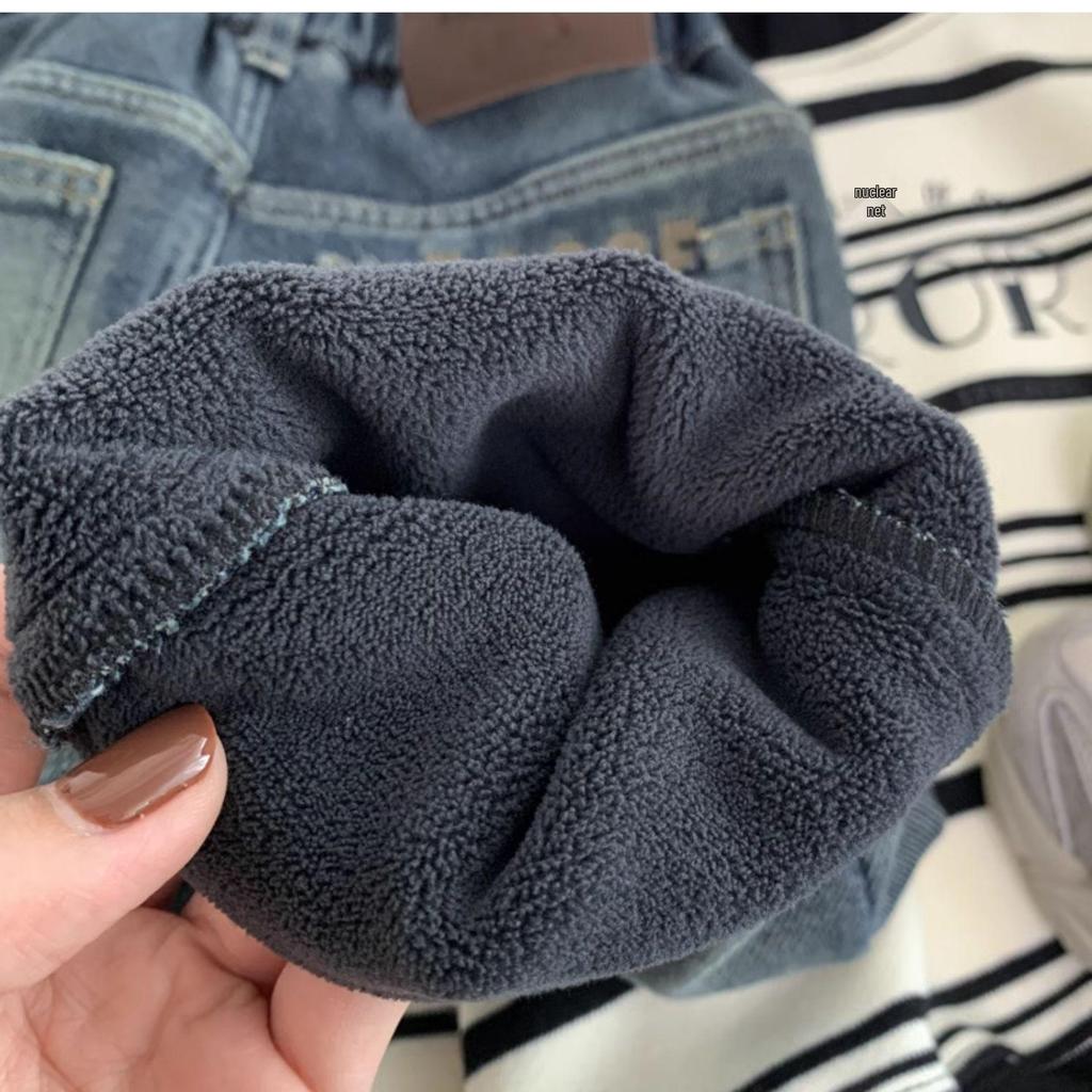 Boys' Winter 2025 Korean-Style Fleece-Lined Jeans: Cool & Stylish Toddler Pants
