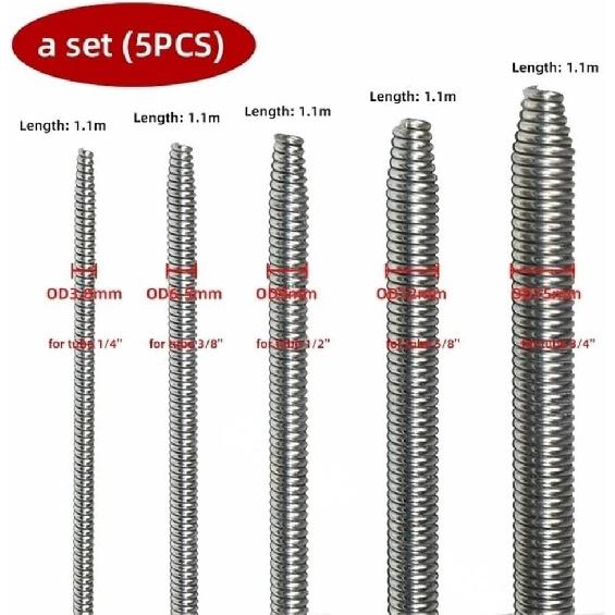 5 шт. Внутренняя пружина для гибки медных труб, 1,1 м Гибочная пружина для инструментов, Стальная пружина Легкий вес