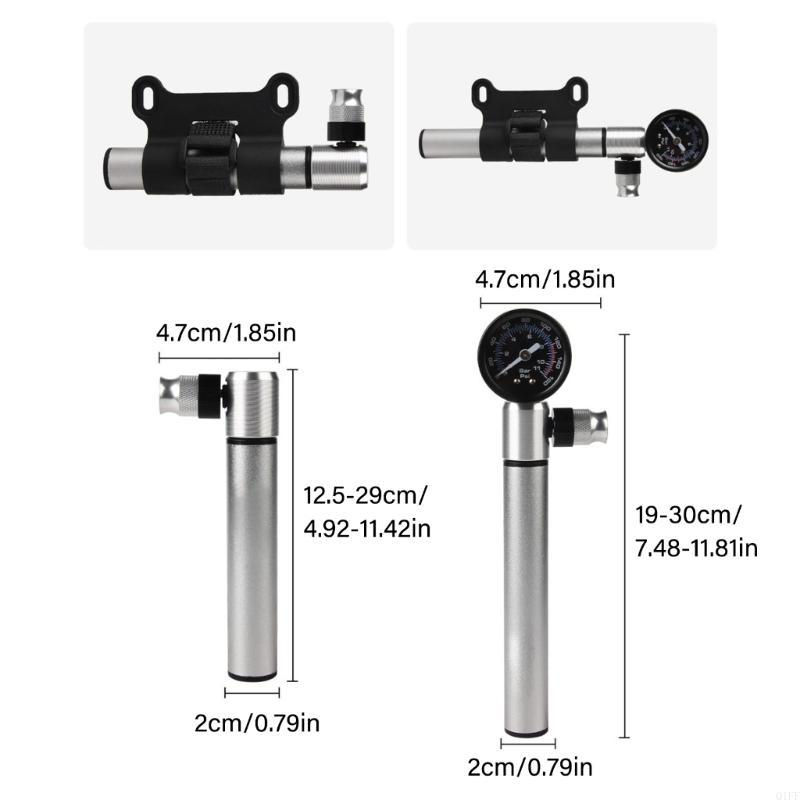 Portable Road Bike Bicycles Tyre Inflator with Gauge Light Weight Bike Tire Small Cycling Bike Air Inflator