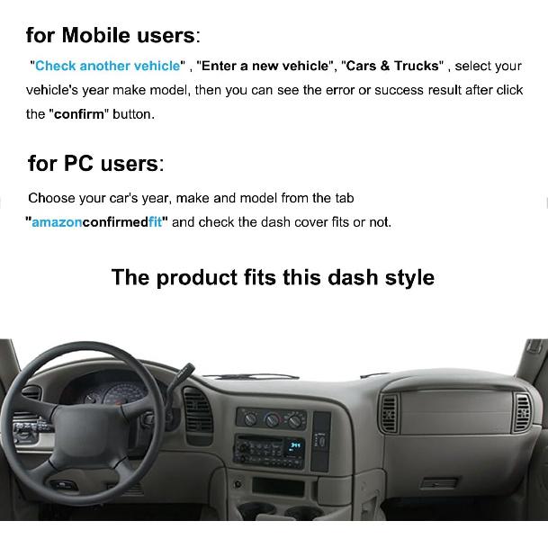 Dash Cover Mat Fit For Chevy Chevrolet Astro/GMC Safari Cargo Van Dashboard Cap Pad Carpet Protector K193 (Black)