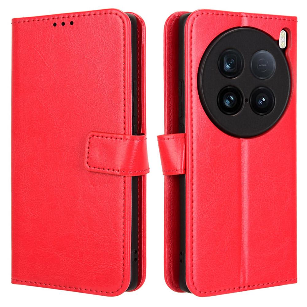 For vivo X100 Ultra 5G Protective Case Leather Wallet Phone Cover Crazy Horse Texture